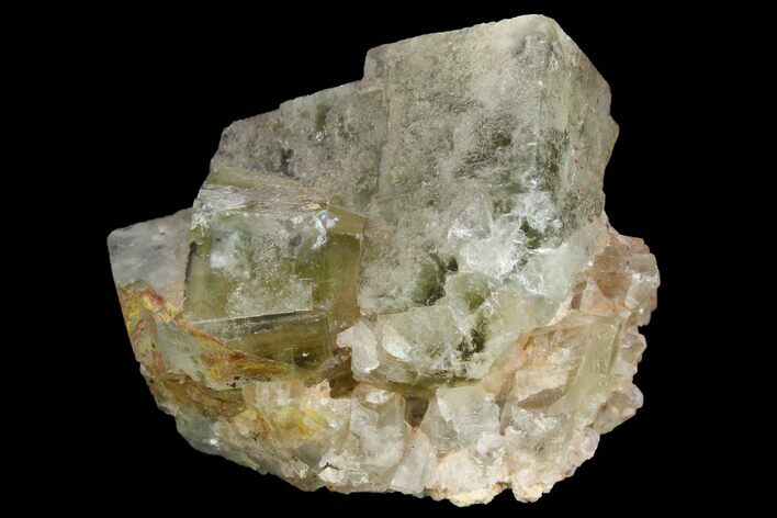 Light-Green, Cubic Fluorite Crystal Cluster - Morocco #138234